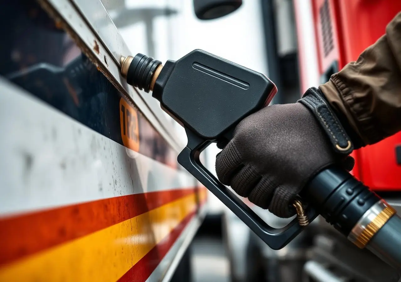 Operador cargando combustible en Gasolinera Montajes